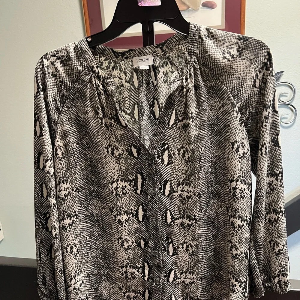 J. Crew Black and White Patterned Blouse #134